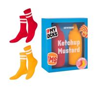 EAT MY SOCKS Chaussettes Originales et Amusantes-Motifs de Ketchup et de Moutarde, Multicolor, 36-45 Unisex