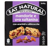 Eat Natural Barres aux fruits et aux noix - Amande et sultanine avec cacahuètes et abricots - Snack sans gluten - Idéal pour les déplacements - 3 x 40 g