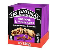 Eat Natural - Barres aux Fruits et aux Noix Sans Gluten - Amandes, Raisins Secs et Abricots - 5 x 3 barres (40g)