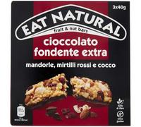 EAT NATURAL - Barres céréales sans gluten - Cranberries, amandes, noix de coco et chocolat noir - 15 barres de 40g