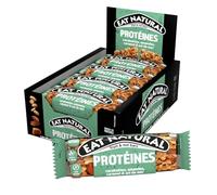 EAT NATURAL - Barres sans gluten & protéinées - Cacahuètes, amandes, caramel & sel de mer - 12 barres de 40g