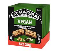 Eat Natural - Barres Vegan aux Fruits et aux Noix Sans Gluten - Coco et Chocolat Noir- 5 x 3 barres (40g)