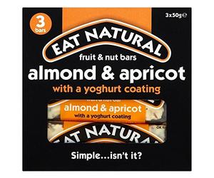 Eat Natural yaourt revêtus Bars & amandes d'abricot (3x50g) - Paquet de 2