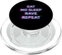 Eat No Sleep Rave Repeat 90s Techno EDM Music Festival Raver PopSockets PopGrip pour MagSafe
