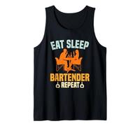 Eat Seep Bartender Repeat Funny Bartending Alcoholic Drink Débardeur