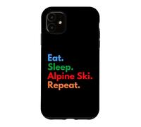 Eat Sleep Alpine Ski Repeat pour skieurs alpins Coque pour iPhone 11