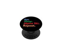Eat Sleep Alpine Ski Repeat pour skieurs alpins PopSockets PopGrip Adhésif