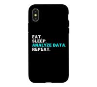 Eat Sleep Analyze Data Repeat Funny Analyst Slogan Slogan Coque pour iPhone X/XS