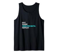 Eat Sleep Analyze Data Repeat Funny Analyst Slogan Slogan Débardeur