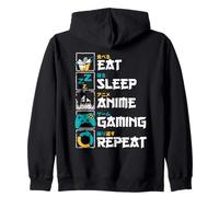 Eat Sleep Anime Gaming Repeat 食べる 寝る アニメ ゲーム 繰り返す Otaku Sweat à Capuche
