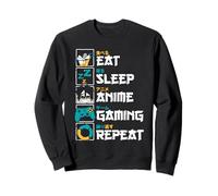 Eat Sleep Anime Gaming Repeat 食べる 寝る アニメ ゲーム 繰り返す Otaku Sweatshirt