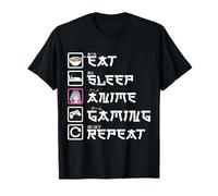 Eat Sleep Anime Gaming Repeat Funny Otaku Gamer T-Shirt