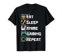 Eat Sleep Anime Gaming Repeat Japan Kawaii Manga Anime Gifts T-Shirt
