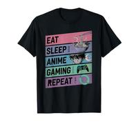Eat Sleep Anime Gaming Repeat Otaku Gamer Kawaii T-Shirt
