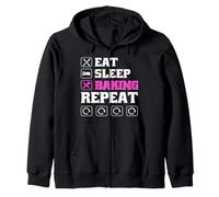 Eat Sleep Bake Repeat Women Funny Mother's Day Baking Mom Sweat à Capuche