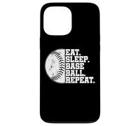 Eat Sleep Baseball Repeat Softball Catcher Batter Baseballer Coque pour iPhone 13 Pro Max