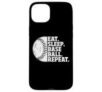 Eat Sleep Baseball Repeat Softball Catcher Batter Baseballer Coque pour iPhone 15 Plus