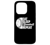 Eat Sleep Baseball Repeat Softball Catcher Batter Baseballer Coque pour iPhone 15 Pro