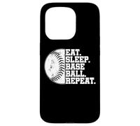 Eat Sleep Baseball Repeat Softball Catcher Batter Baseballer Coque pour iPhone 15 Pro