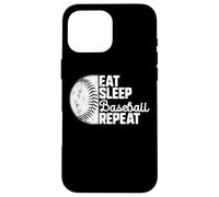 Eat Sleep Baseball Repeat Softball Catcher Batter Baseballer Coque pour iPhone 16 Pro Max