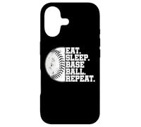 Eat Sleep Baseball Repeat Softball Catcher Batter Baseballer Coque pour iPhone 17
