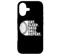 Eat Sleep Baseball Repeat Softball Catcher Batter Baseballer Coque pour iPhone 17