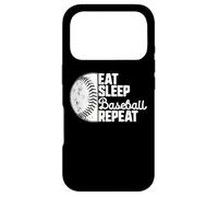 Eat Sleep Baseball Repeat Softball Catcher Batter Baseballer Coque pour iPhone 17 Pro