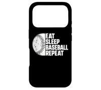 Eat Sleep Baseball Repeat Softball Catcher Batter Baseballer Coque pour iPhone 17 Pro