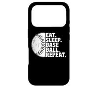 Eat Sleep Baseball Repeat Softball Catcher Batter Baseballer Coque pour iPhone 17 Pro