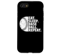 Eat Sleep Baseball Repeat Softball Catcher Batter Baseballer Coque pour iPhone SE (2020) / 7/8