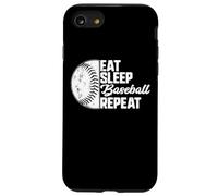 Eat Sleep Baseball Repeat Softball Catcher Batter Baseballer Coque pour iPhone SE (2020) / 7/8