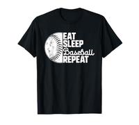 Eat Sleep Baseball Repeat Softball Catcher Batter Baseballer T-Shirt