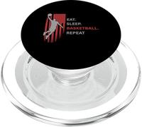 Eat. Sleep.Basketball. Repeat. Joueur sautant Haut avec Drapeau PopSockets PopGrip pour MagSafe