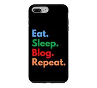 Eat Sleep Blog Repeat pour Les blogueurs et Les Amateurs de blogs Coque pour iPhone 7 Plus/8 Plus