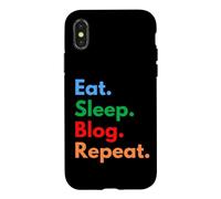 Eat Sleep Blog Repeat pour Les blogueurs et Les Amateurs de blogs Coque pour iPhone X/XS