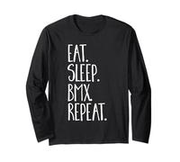 Eat. Sleep. BMX Repeat Riding Dirt Jump Bike Racing Garçon Fille Manche Longue