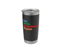 Eat Sleep Boogieboard Repeat pour les amateurs et les amateurs de Boogieboarders Gobelet isotherme en acier inoxydable double paroi