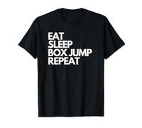 Eat Sleep Box Jump Repeat Drôle Gym Exercice Haltérophilie T-Shirt