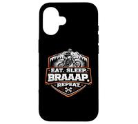 Eat Sleep Braaap Repeat Dirt Bike Rider Motocross Coque pour iPhone 16
