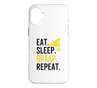 Eat Sleep Braap Repeat Funny Dirt Bike Motocross Rider Coque pour iPhone 16 Plus