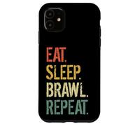 Eat Sleep Brawl Repeat Stars Funny Video Gamer Gaming Coque pour iPhone 11