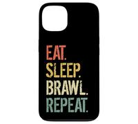 Eat Sleep Brawl Repeat Stars Funny Video Gamer Gaming Coque pour iPhone 13