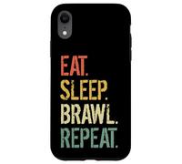 Eat Sleep Brawl Repeat Stars Funny Video Gamer Gaming Coque pour iPhone XR
