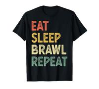 Eat Sleep Brawl Repeat Stars Funny Video Gamer Gaming T-Shirt