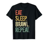 Eat Sleep Brawl Repeat Stars Funny Video Gamer Gaming T-Shirt