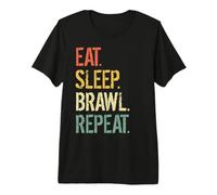 Eat Sleep Brawl Repeat Stars Funny Video Gamer Gaming T-Shirt Haut de Gamme