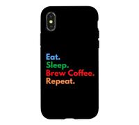 Eat Sleep Brew Coffee Repeat pour Les Amateurs de café et de café Coque pour iPhone X/XS