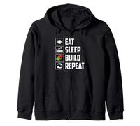 Eat Sleep Build Repeat - Brick Builder Block Building Sweat à Capuche