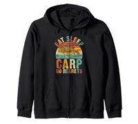 Eat Sleep Carp No Regrets Pêche à la Carpe Sweat à Capuche