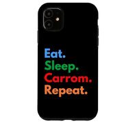 Eat Sleep Carrom Repeat pour Les Joueurs et Les Amateurs de Carrom Coque pour iPhone 11
